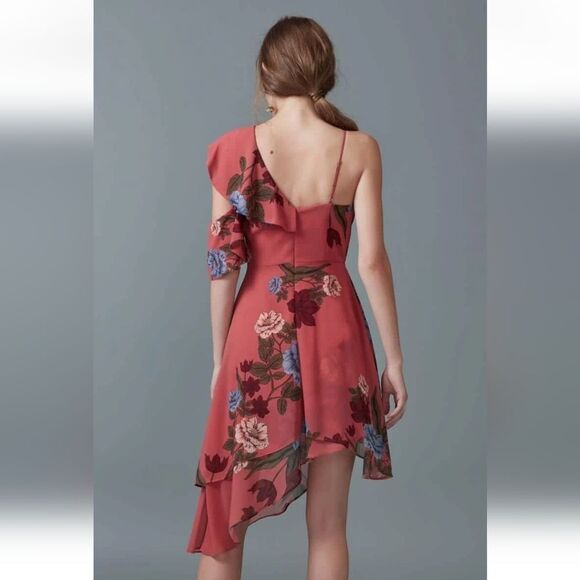 NWT Keepsake Floral Asymmetrical Chiffon Dress L - Picture 3 of 16
